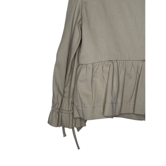 Valentino Womens Jacket Full Zip Peplum Shawl Collar Long Sleeve Buttons Beige 4 - Picture 9 of 10